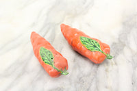 Carrot Porcelain Salt and Pepper Shakers, Made in Japan