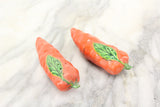 Carrot Porcelain Salt and Pepper Shakers, Made in Japan