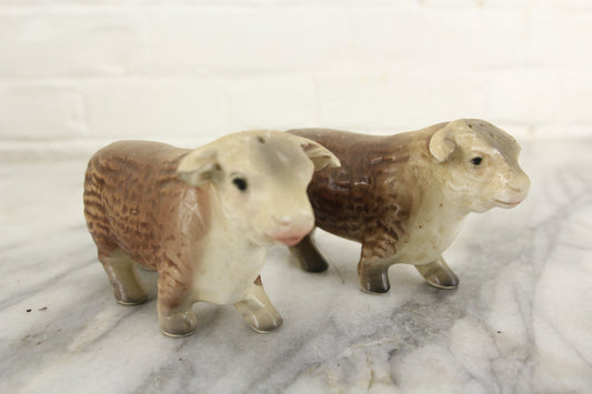 Brown Cows Porcelain Salt and Pepper Shakers, Made in Japan