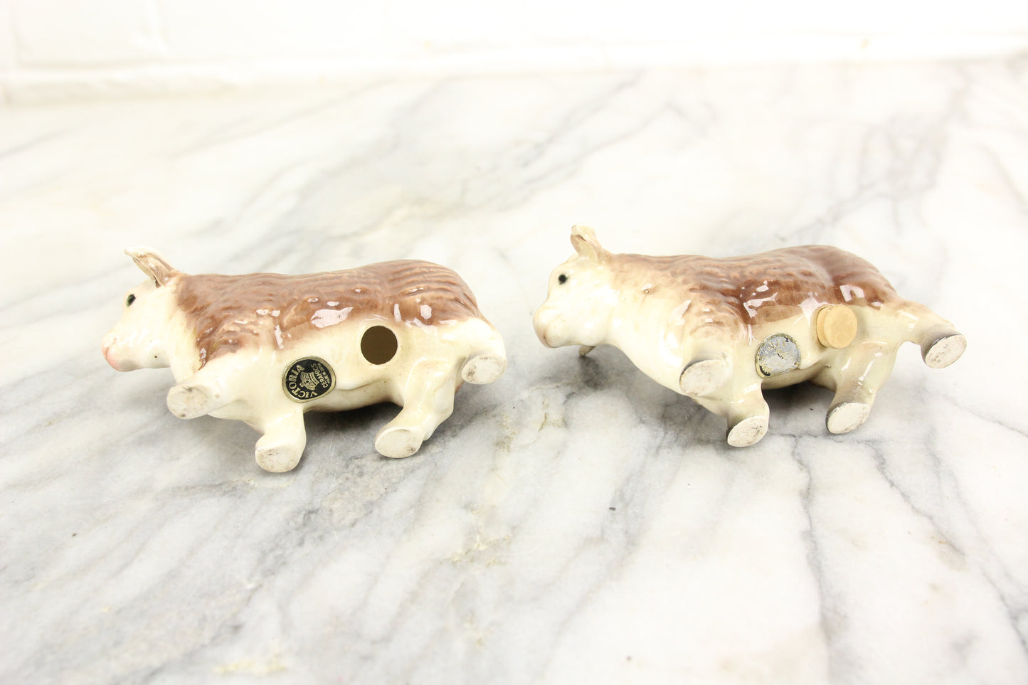 Brown Cows Porcelain Salt and Pepper Shakers, Made in Japan