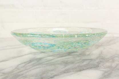 Large Millefiori Art Glass Bowl Dish with Bubble Pattern