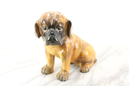 Chalkware Boxer Puppy Statue