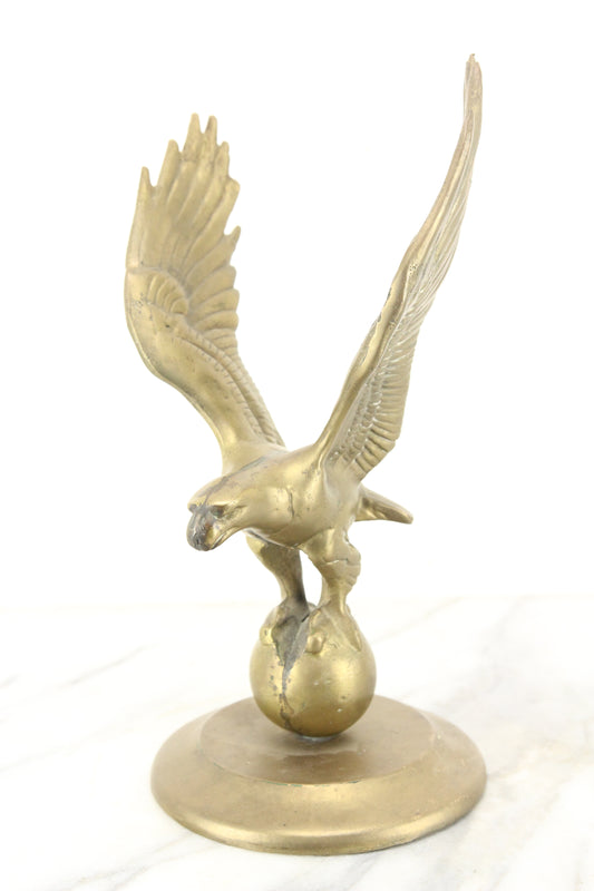 Heavy Solid Brass Soaring Eagle Statue