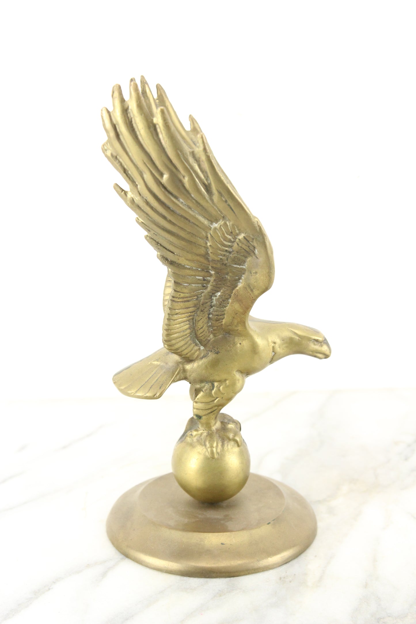 Heavy Solid Brass Soaring Eagle Statue