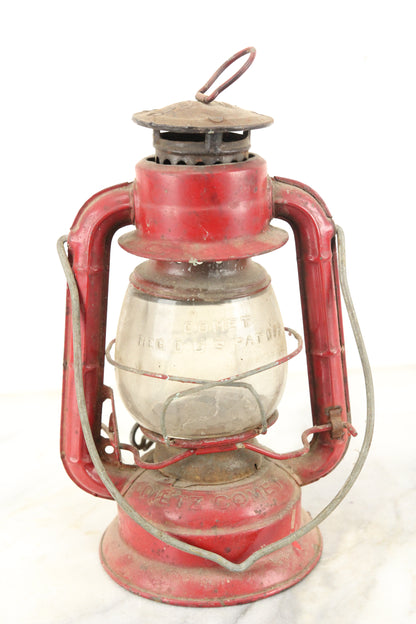 Dietz Comet Red Boy Scouts Kerosene Oil Lantern, Made in USA