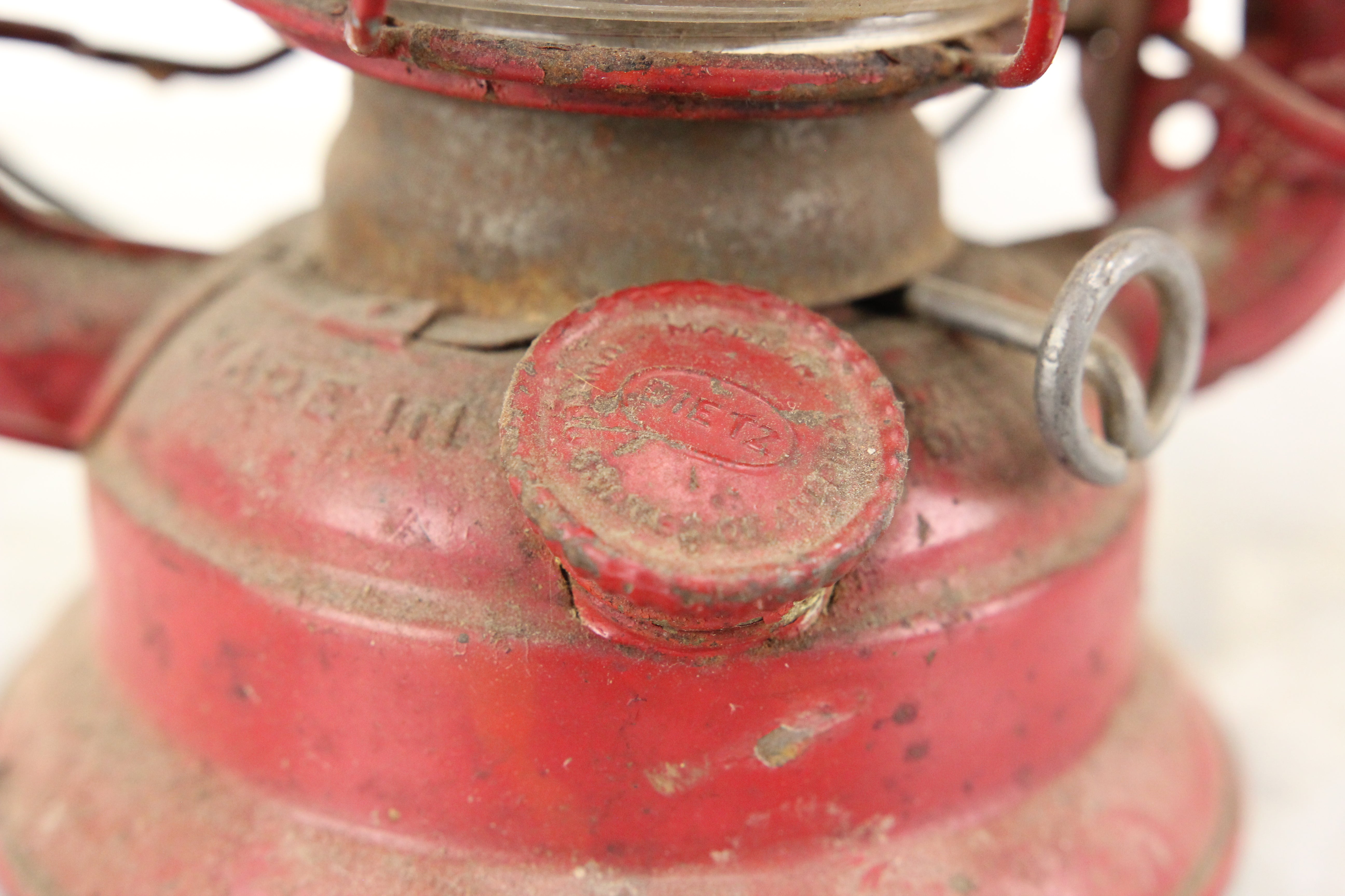 Vintage Dietz Comet Oil Lantern RED 8.5-