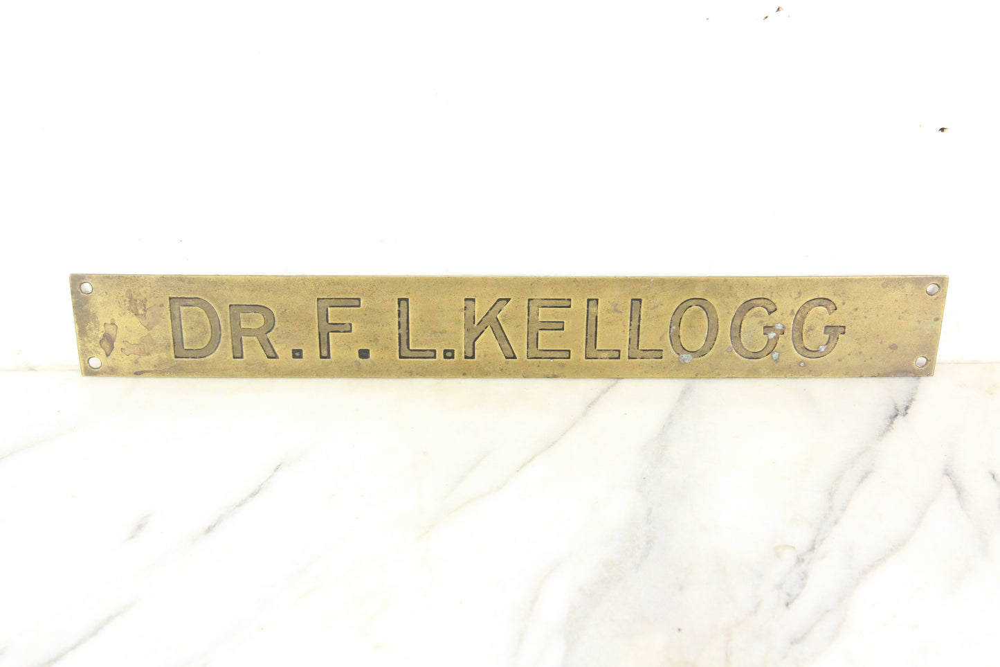 Dr. F.L. Kellogg Business Door Brass Name Plate