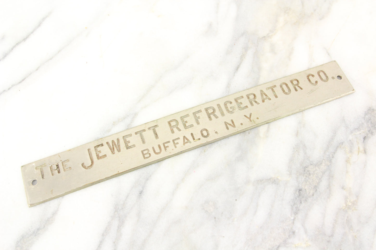 The Jewett Refrigerator Co., Buffalo, New York Steel Business Door Name Plate