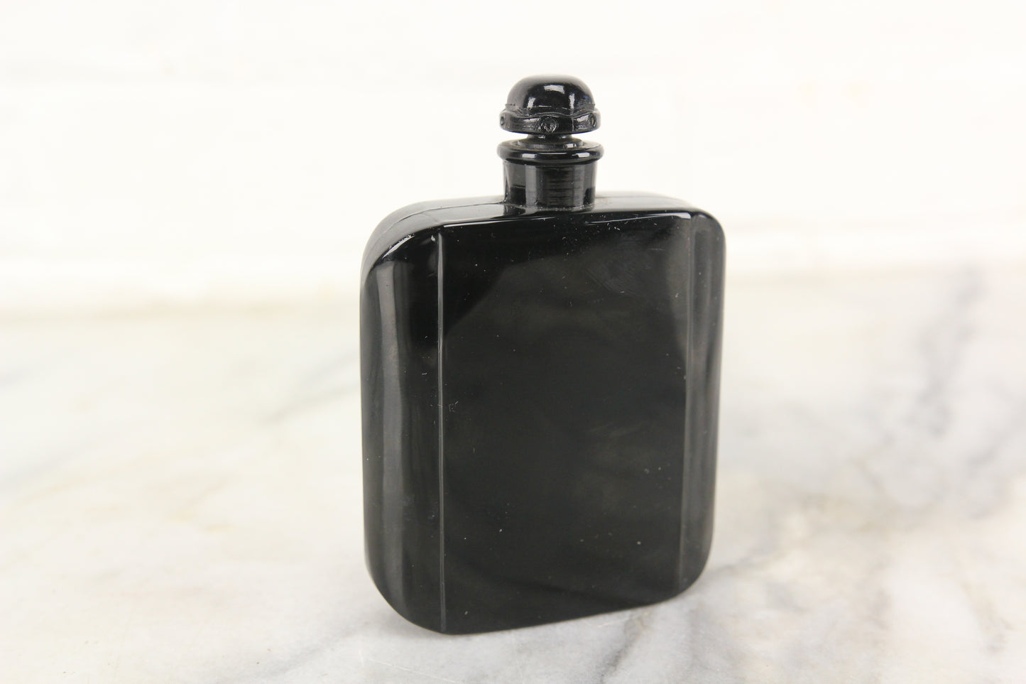 Opaque Black Glass French Perfume Bottle