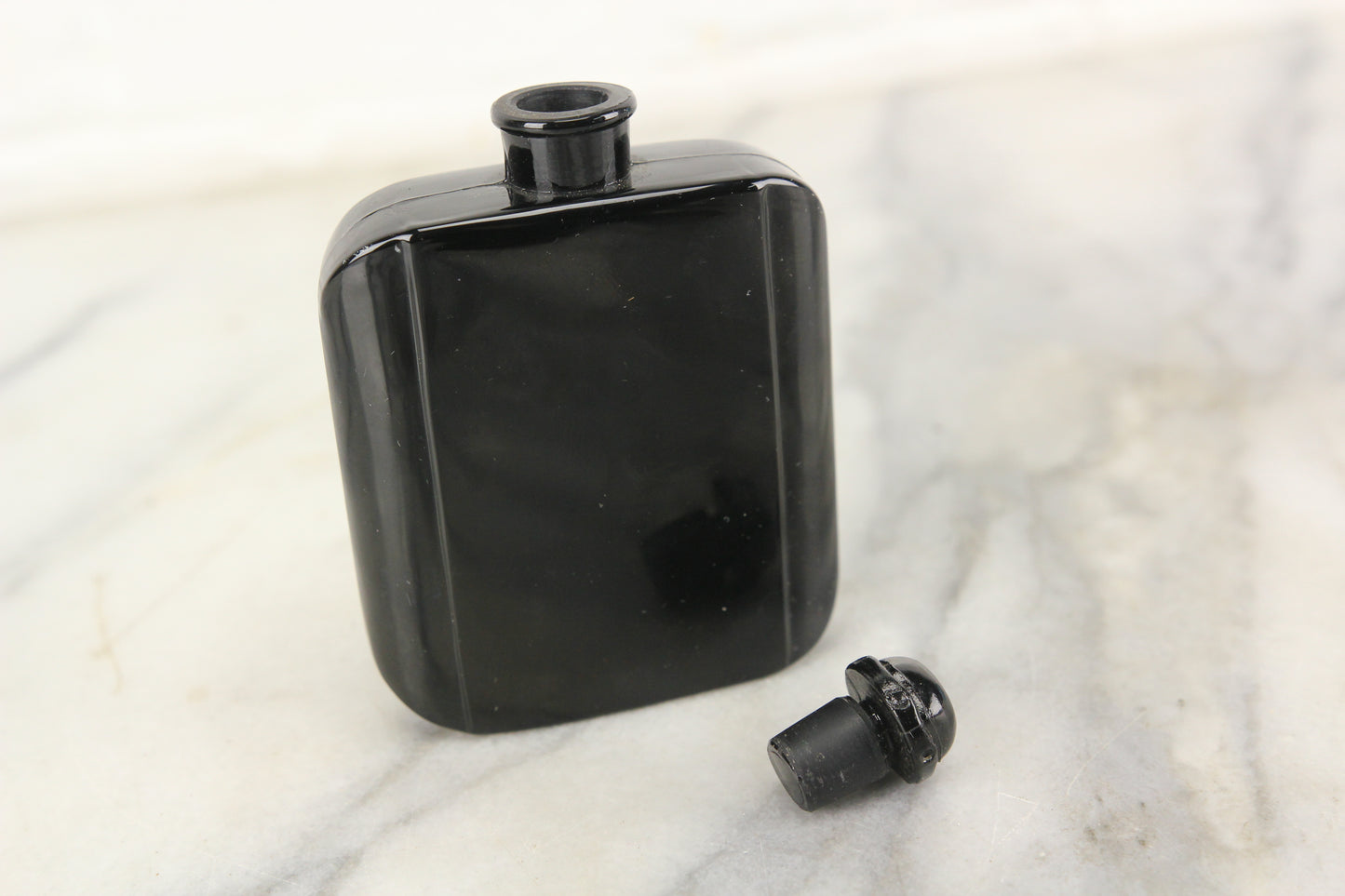 Opaque Black Glass French Perfume Bottle