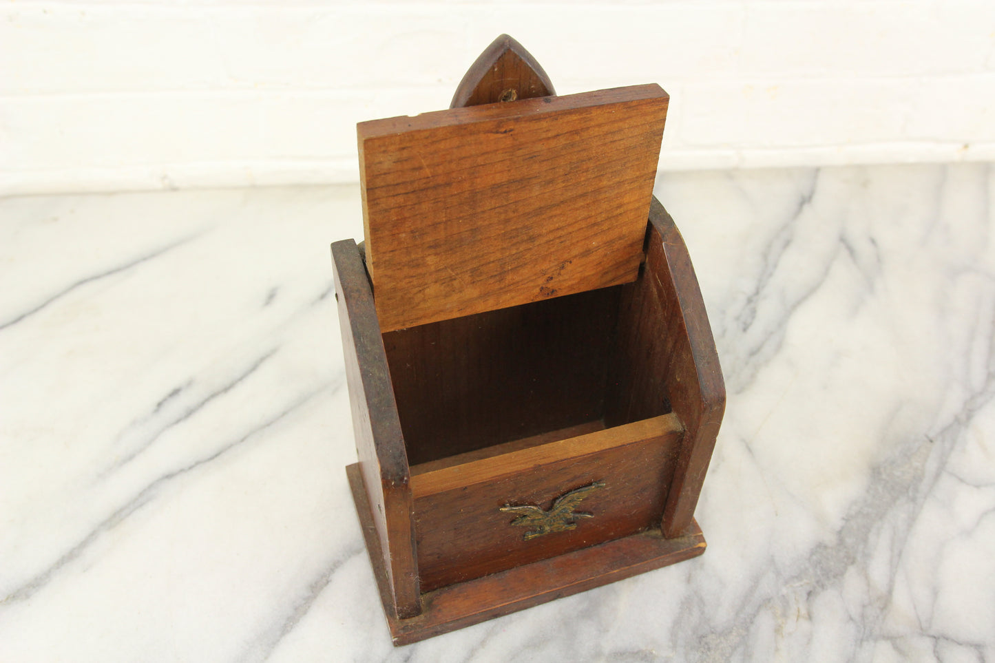 Wood Americana Recipe Box with Tin Eagle