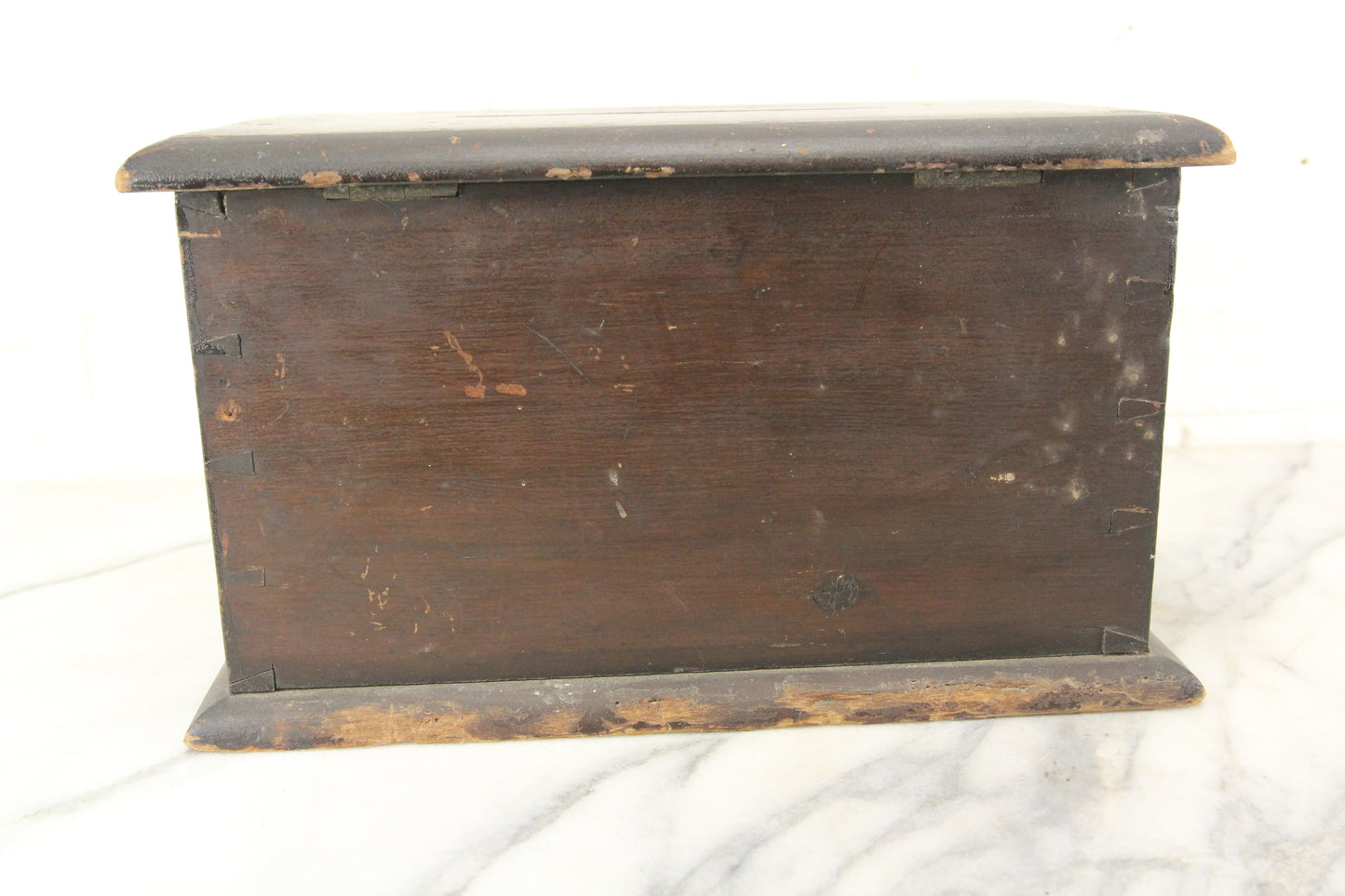 Antique Hand Painted Dovetailed Wood Church Ballot Box "Communications for Minister"