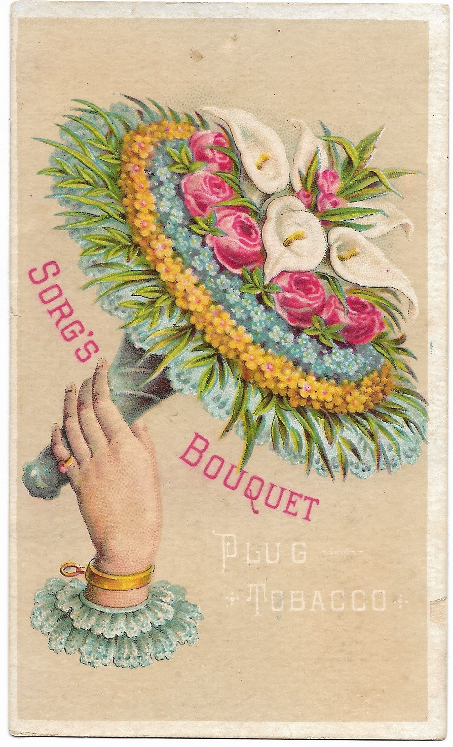Sorg's Bouquet Plug Tobacco Antique Trade Card, Middletown, OH - 3" x 4.75"