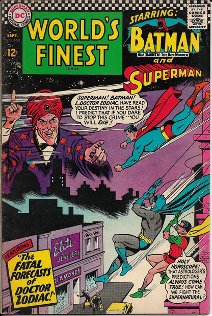World's Finest No. 160, Featuring "The Fatal Forecasts of Doctor Zodiac," DC Comics, September 1966