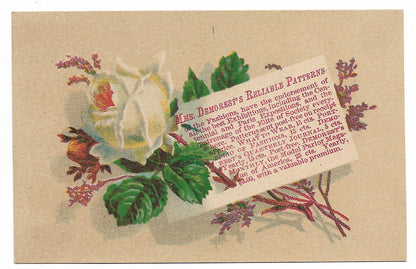 Mme. Demorest's Reliable Patterns Antique Trade Card - 4.625" x 3"