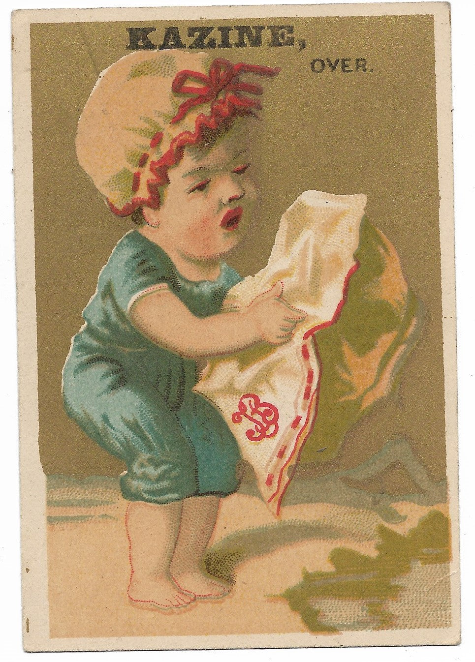 Kazine Washing Powder (Baby Girl) Antique Trade Card - 3" x 4.5"
