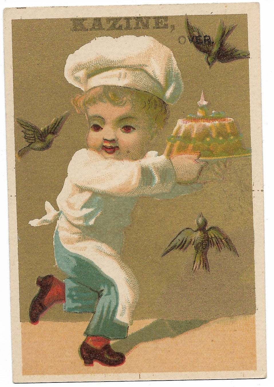 Kazine Washing Powder (Baby Chef) Antique Trade Card - 3" x 4.5"