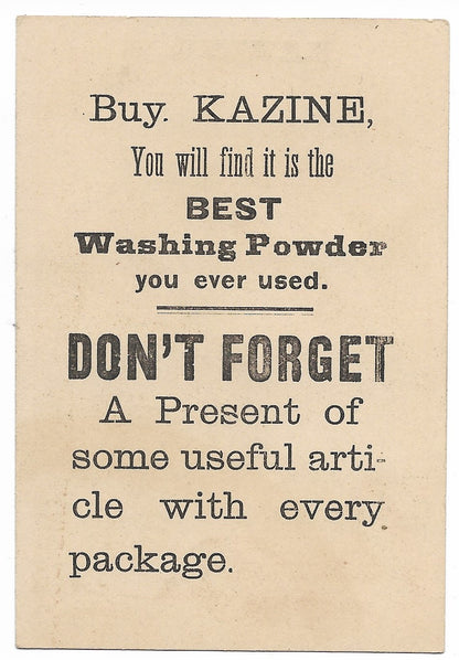 Kazine Washing Powder (Baby Chef) Antique Trade Card - 3" x 4.5"
