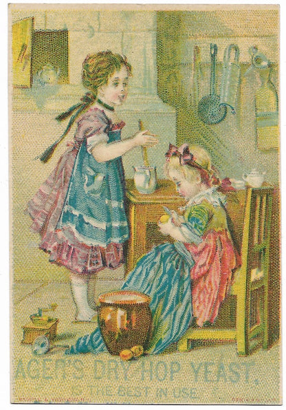 Ager's Dry Hop Yeast Antique Trade Card, Boston, MA - 2.75" x 4"