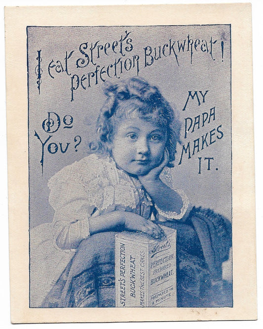 Street's Perfection Buckwheat Antique Trade Card, New Haven, CT - 3.25" x 4.25"