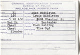 Adam Middleton Mugshot - Arrested on 11/18/1947 for Poolselling