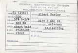Albert Farlow Mugshot - Arrested on 3/9/1943 for Poolselling