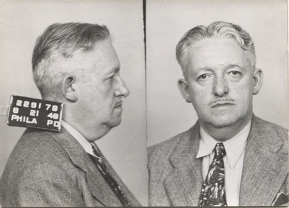 Herman H. Yanz Mugshot - Arrested on 8/21/1948 for Poolselling & Bookmaking