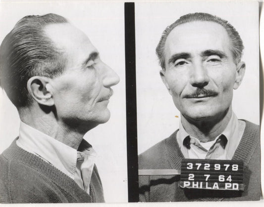 Chas G. Kanelles Mugshot - Arrested on 2/7/1964 for Illegal Lottery