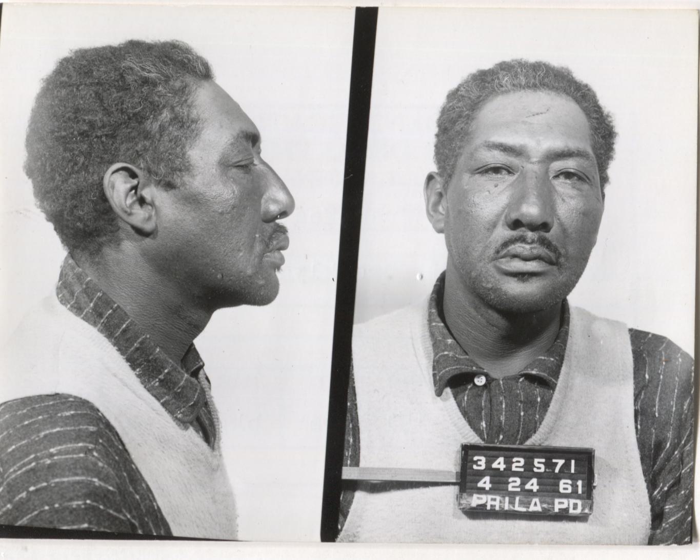 Perry Wren Heath Mugshot - Arrested on 4/24/1961 for Illegal Lottery