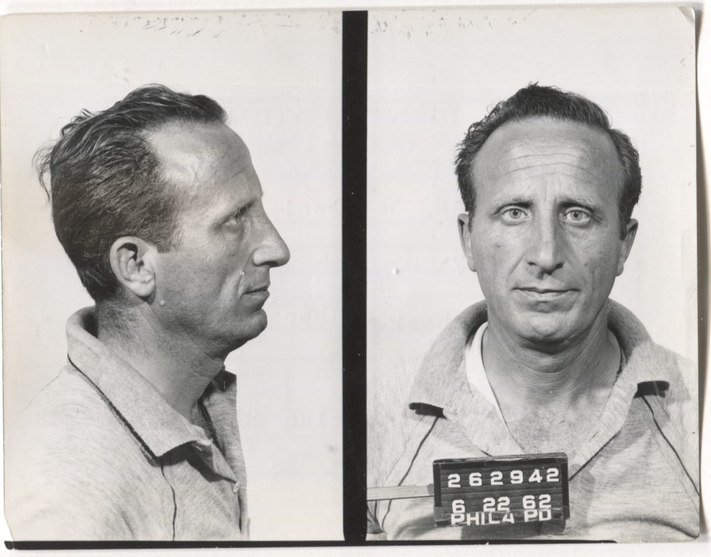 Alfred Nataloni Mugshot - Arrested on 6/22/1962 for Handbooking on Horses