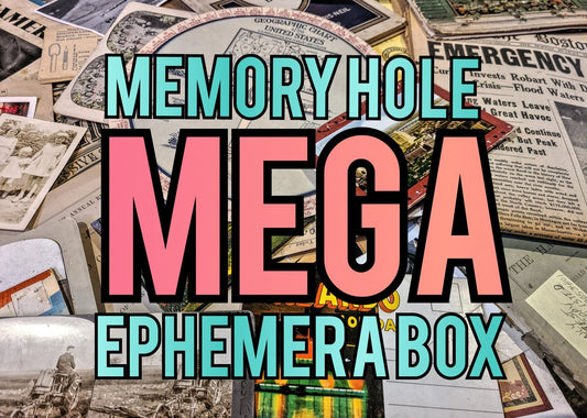 MEGA Ephemera Box - Huge Assortment of Mixed Antique Paper for Scrapbooking & More - 18x14x4"