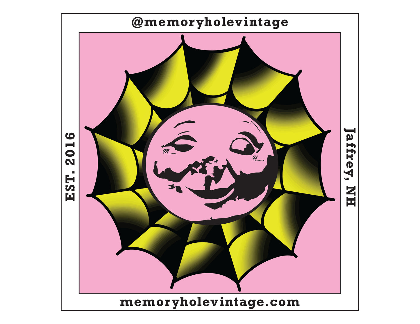 MHV Moonface Spider Web Sticker 3 Pack - 3" Vinyl Stickers