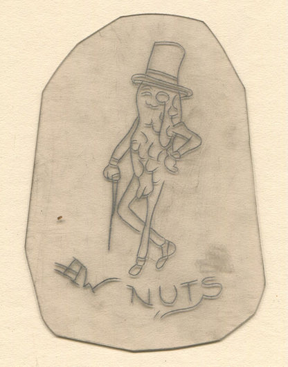 Mr. Peanut Vintage Traditional Tattoo Acetate Stencil from Bert Grimm's Shop
