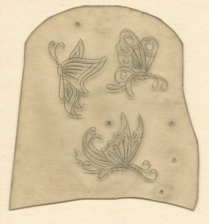 Three Butterflies Vintage Traditional Tattoo Acetate Stencil from Bert Grimm's
