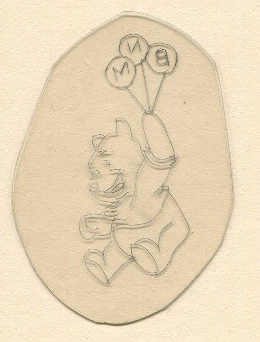 Pooh Bear Vintage Traditional Tattoo Acetate Stencil from Bert Grimm's Shop