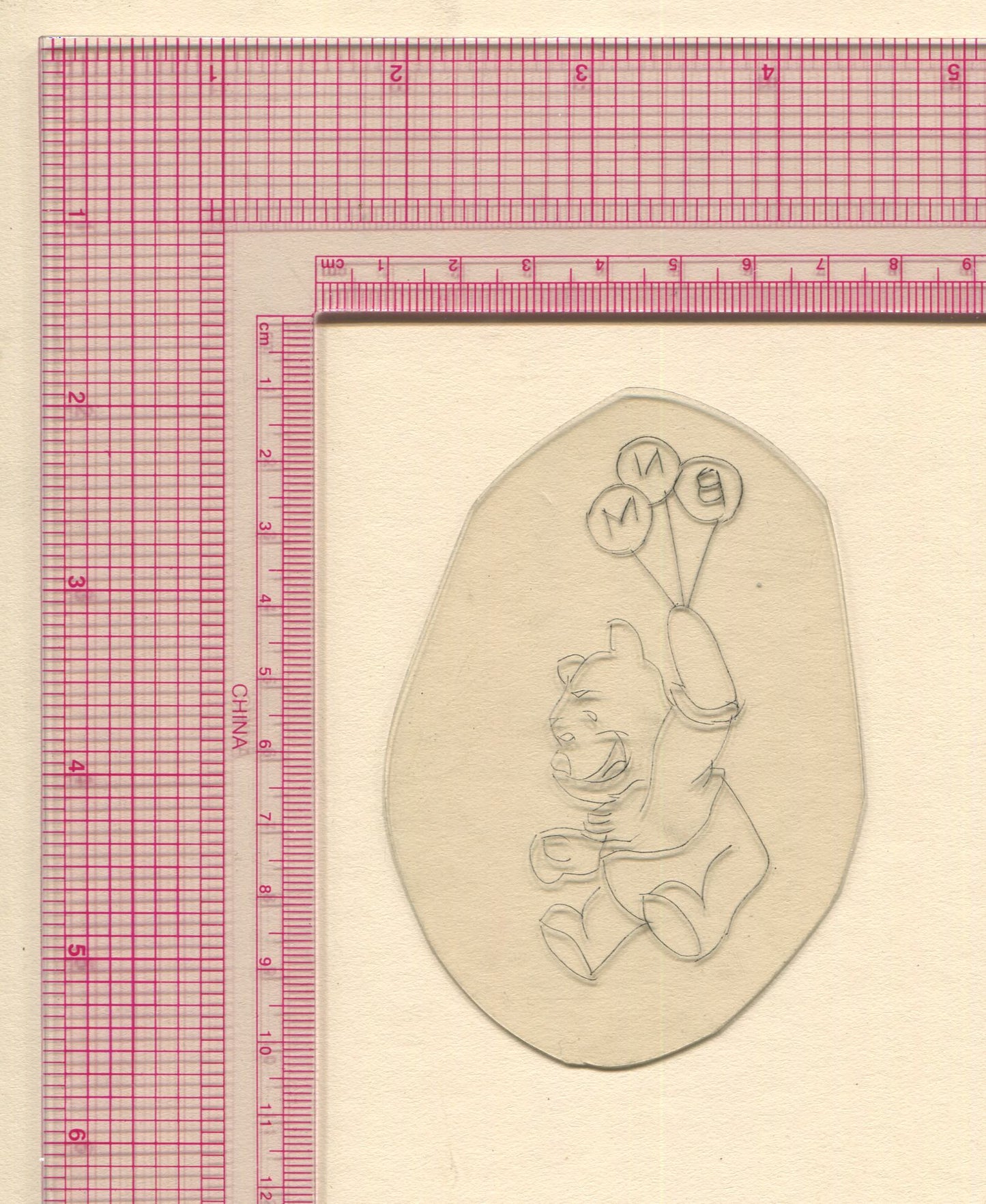 Pooh Bear Vintage Traditional Tattoo Acetate Stencil from Bert Grimm's Shop