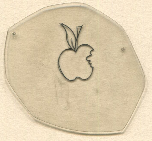 Tiny Apple Vintage Traditional Tattoo Acetate Stencil from Bert Grimm's Shop