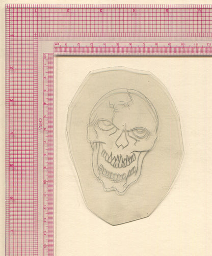 Laughing Skull Vintage Traditional Tattoo Acetate Stencil from Bert Grimm's Shop