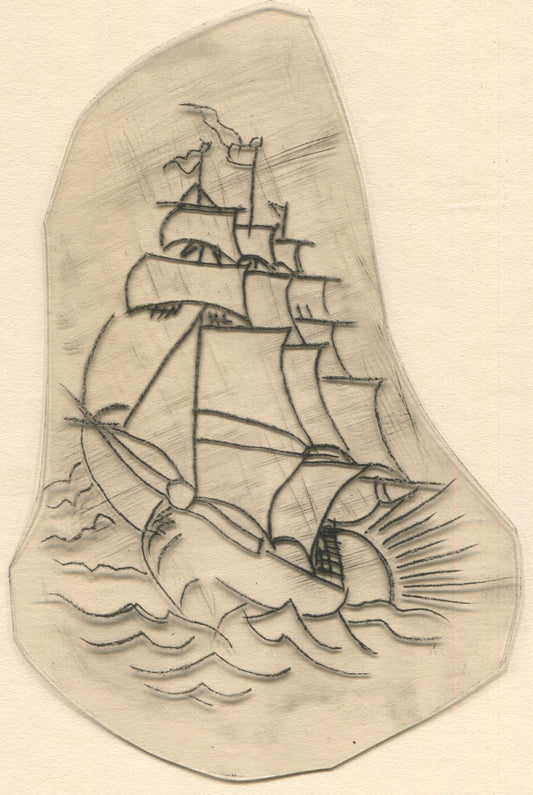 Tall Ship Vintage Traditional Tattoo Acetate Stencil from Bert Grimm's Shop