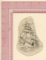 Tall Ship Vintage Traditional Tattoo Acetate Stencil from Bert Grimm's Shop