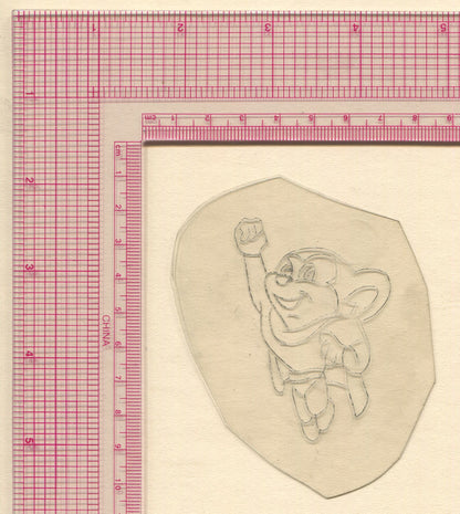 Mighty Mouse Vintage Traditional Tattoo Acetate Stencil from Bert Grimm's Shop