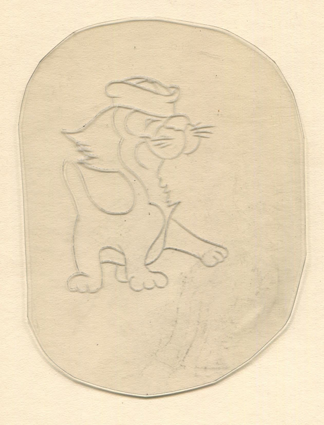 Sailor Cat Vintage Traditional Tattoo Acetate Stencil from Bert Grimm's Shop