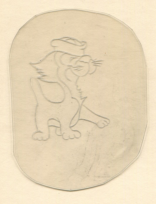 Sailor Cat Vintage Traditional Tattoo Acetate Stencil from Bert Grimm's Shop