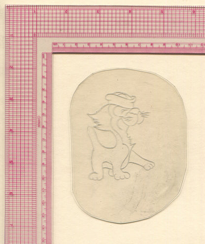 Sailor Cat Vintage Traditional Tattoo Acetate Stencil from Bert Grimm's Shop