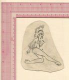 Pinup Girl Vintage Traditional Tattoo Acetate Stencil from Bert Grimm's Shop
