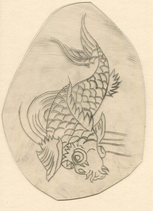 Coy Fish Vintage Traditional Tattoo Acetate Stencil from Bert Grimm's Shop