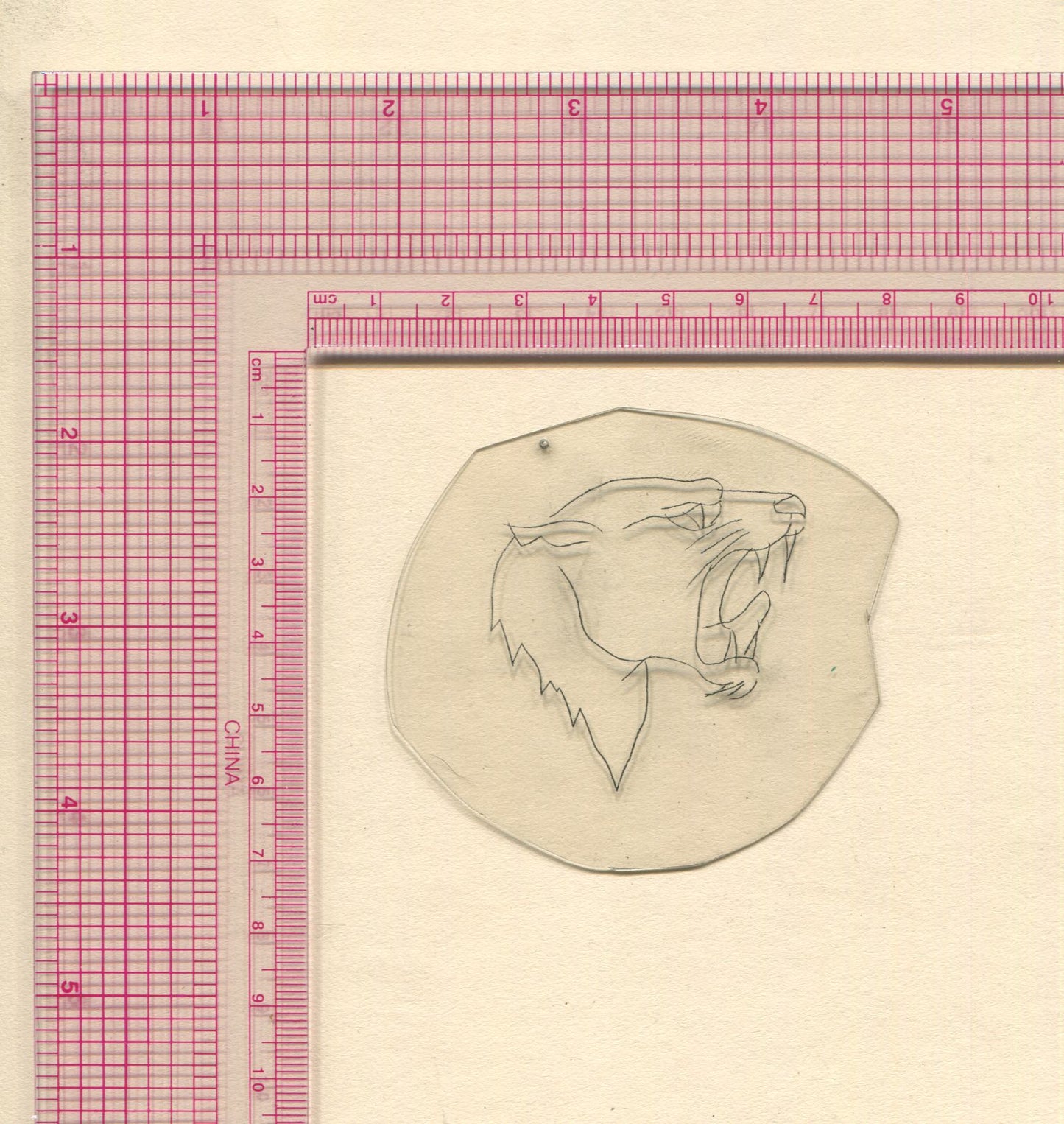 Panther Head Vintage Traditional Tattoo Acetate Stencil from Bert Grimm's Shop