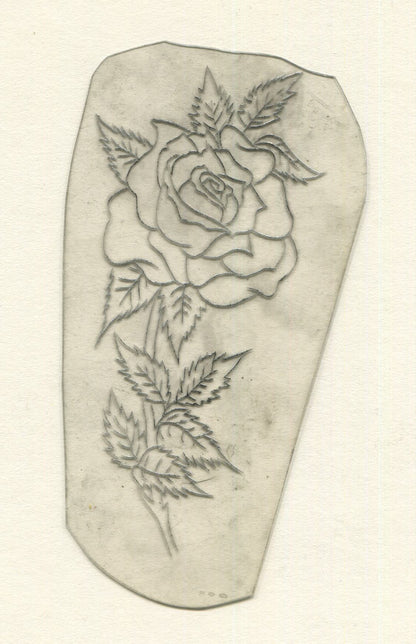 Rose Vintage Traditional Tattoo Acetate Stencil from Bert Grimm's Shop
