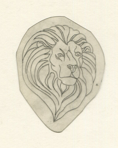 Lion Head Vintage Traditional Tattoo Acetate Stencil from Bert Grimm's Shop
