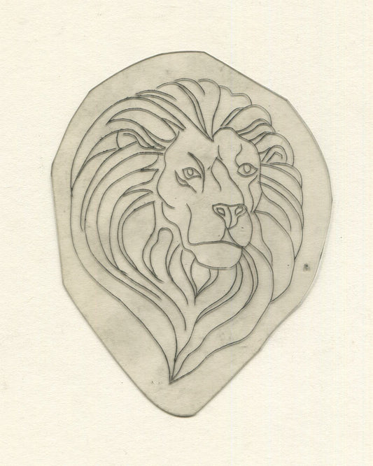 Lion Head Vintage Traditional Tattoo Acetate Stencil from Bert Grimm's Shop